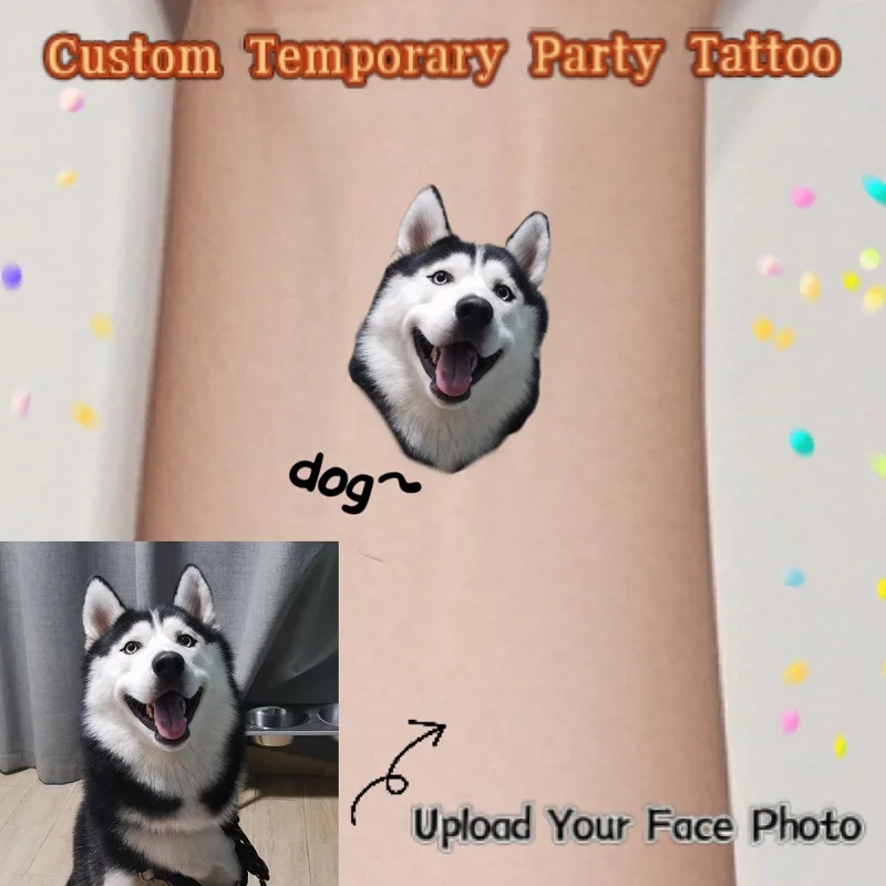 Временная татуировка для собаки на заказ, персонализированная милая забавная одноразовая татуировка с животными, тематическая вечеринка для домашних животных, 15 шт., подарок на день рождения для домашних животных Временная татуировка для собаки на заказ, персонализированная милая забавная одноразовая татуировка с животными, тематическая вечеринка для домашних животных, 15 шт., подарок на день рождения для домашних животных