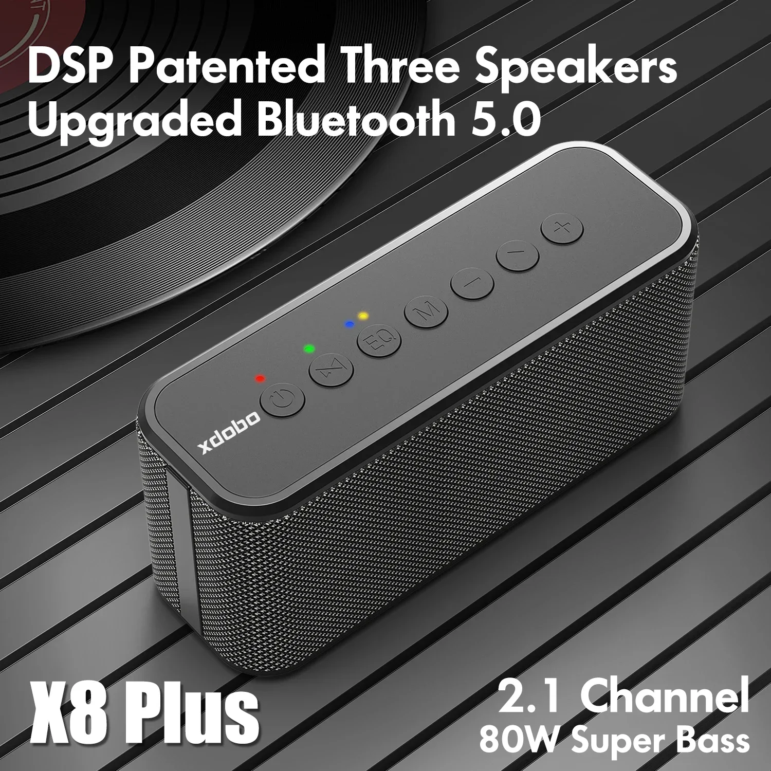 

XDOBO X8 Plus 80W Bluetooth Speaker Portable Wireless Subwoofer 10400mAh Power Bank Function USB/TF/AUX Music Play for Camping