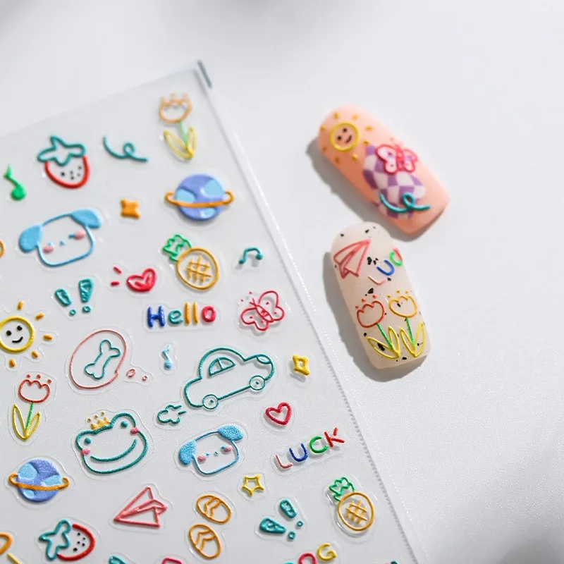 New Technology Three-dimensional Nail Art Stickers Adhesive Nail Stickers Accessories Childlike Graffiti