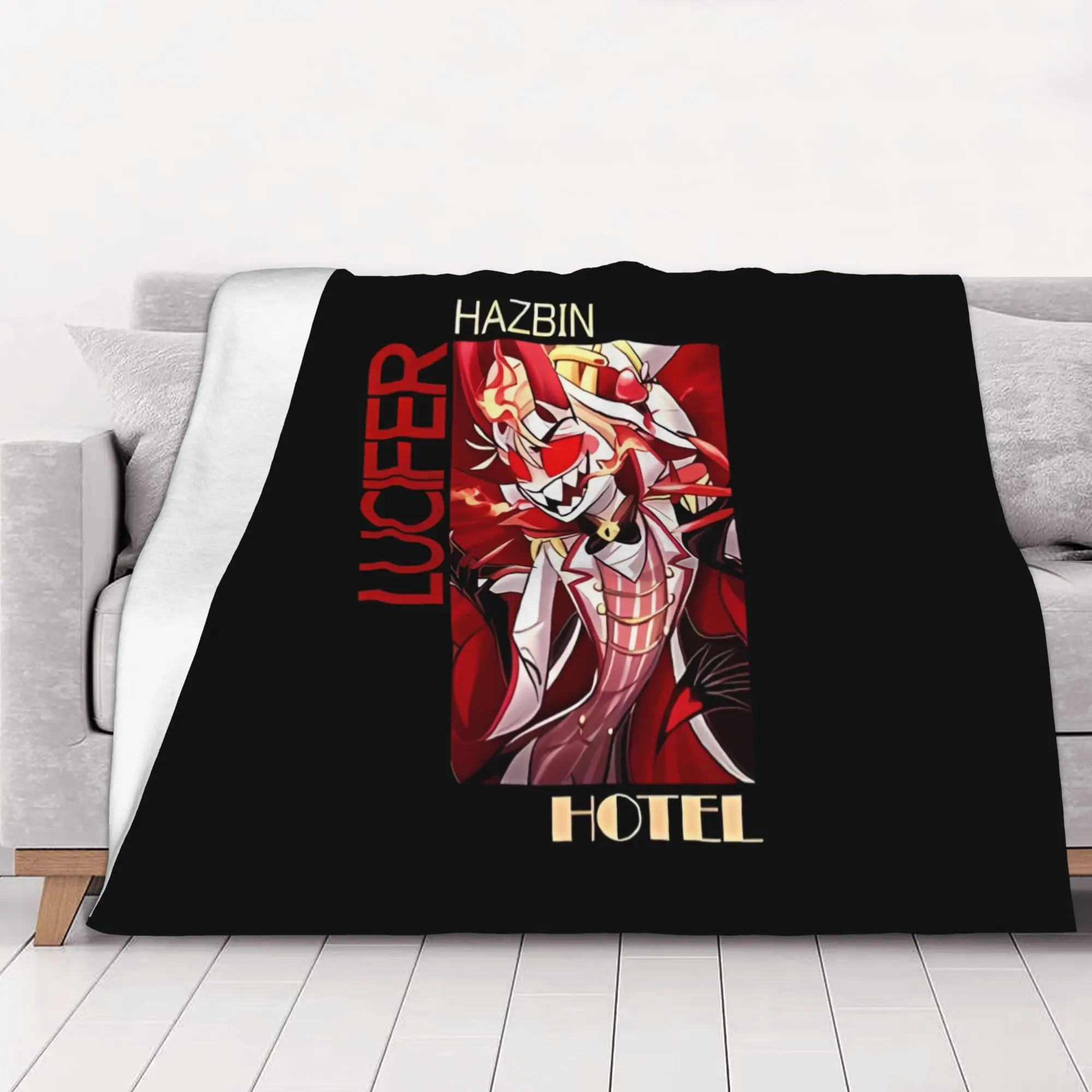 1PC Hazbin Hotel Lucifer Alastor  home room decorations Winter Blankets for Adults Bedding Home Interior Sofa Knee