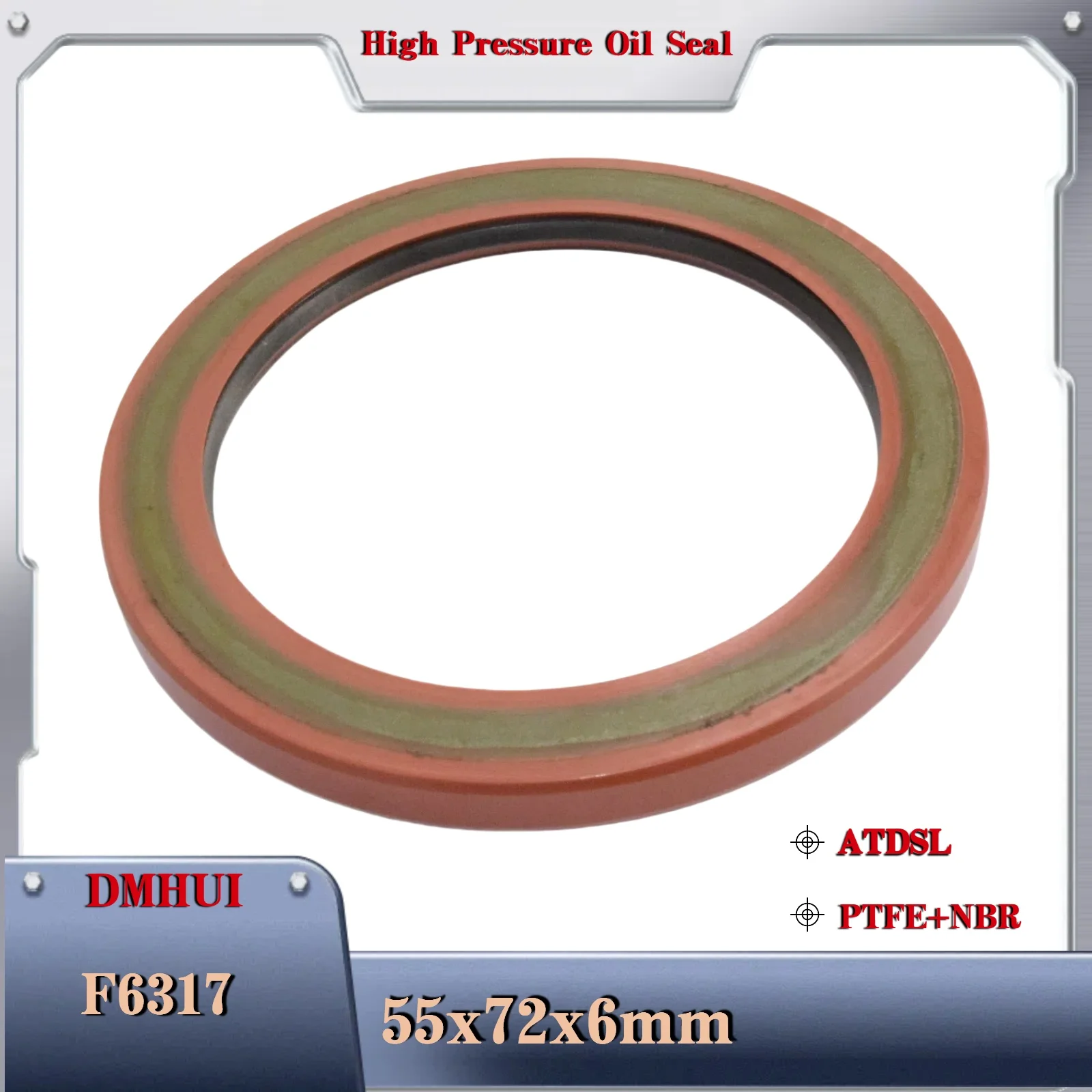 oil seal 55x72x6/ATDSL/PTFE+NBR For Parker F6317 Hydraulic Pump/Motor Rotary Shaft Seal 55X72X6