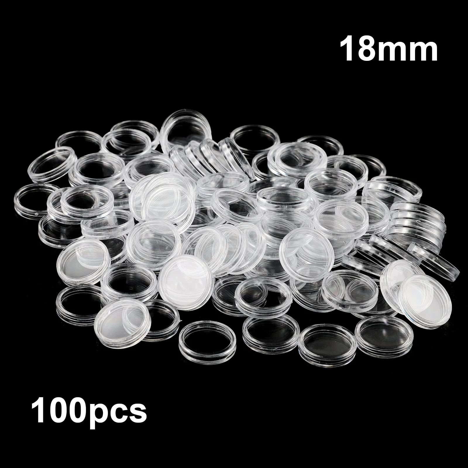 100pcs Coin Holders Penny 18mm Plastic Accessories Protect Reusable Commemorative Container Organizer Capsules