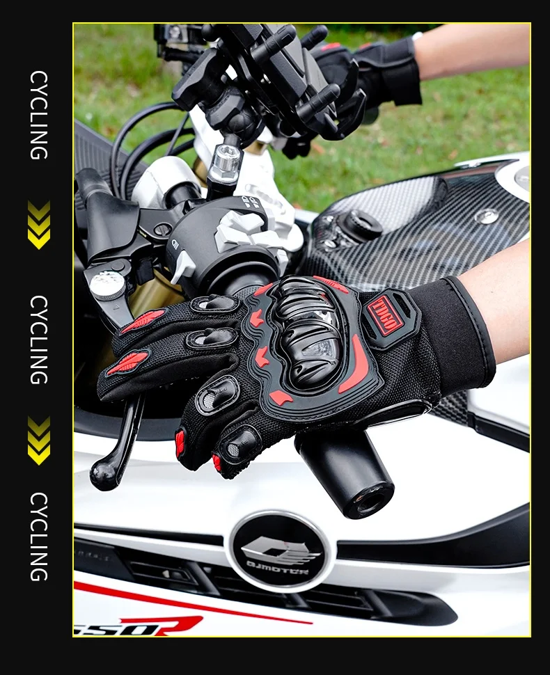 Sommer Motorrad Atmungsaktive Vollfinger Handschuhe Leder Schutzausrüstung Dirt Bike Sport Racing Reithandschuhe – Detail 17