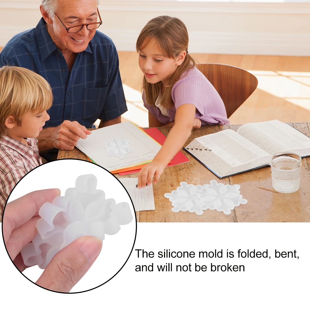 

Big Snowflake Silicone Mold for DIY Jewelry Making Easy Demould Non-Stick Craft Mold for Chocolate Fondant Epoxy Resin Art