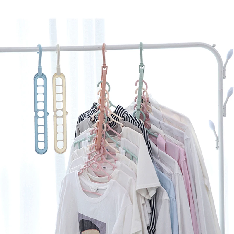 Plastic Clothes Hanger Drying Storage Hanging Rack Multifunction Multi-port Support Scarf  T Shirt Dried Hanger Home Organzation