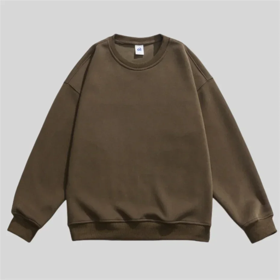 

Harajuku Sweatshirts Men Fashion Loose Casual Pullover Solid Color Sweatshirt Mens Streetwear Couple O-Neck