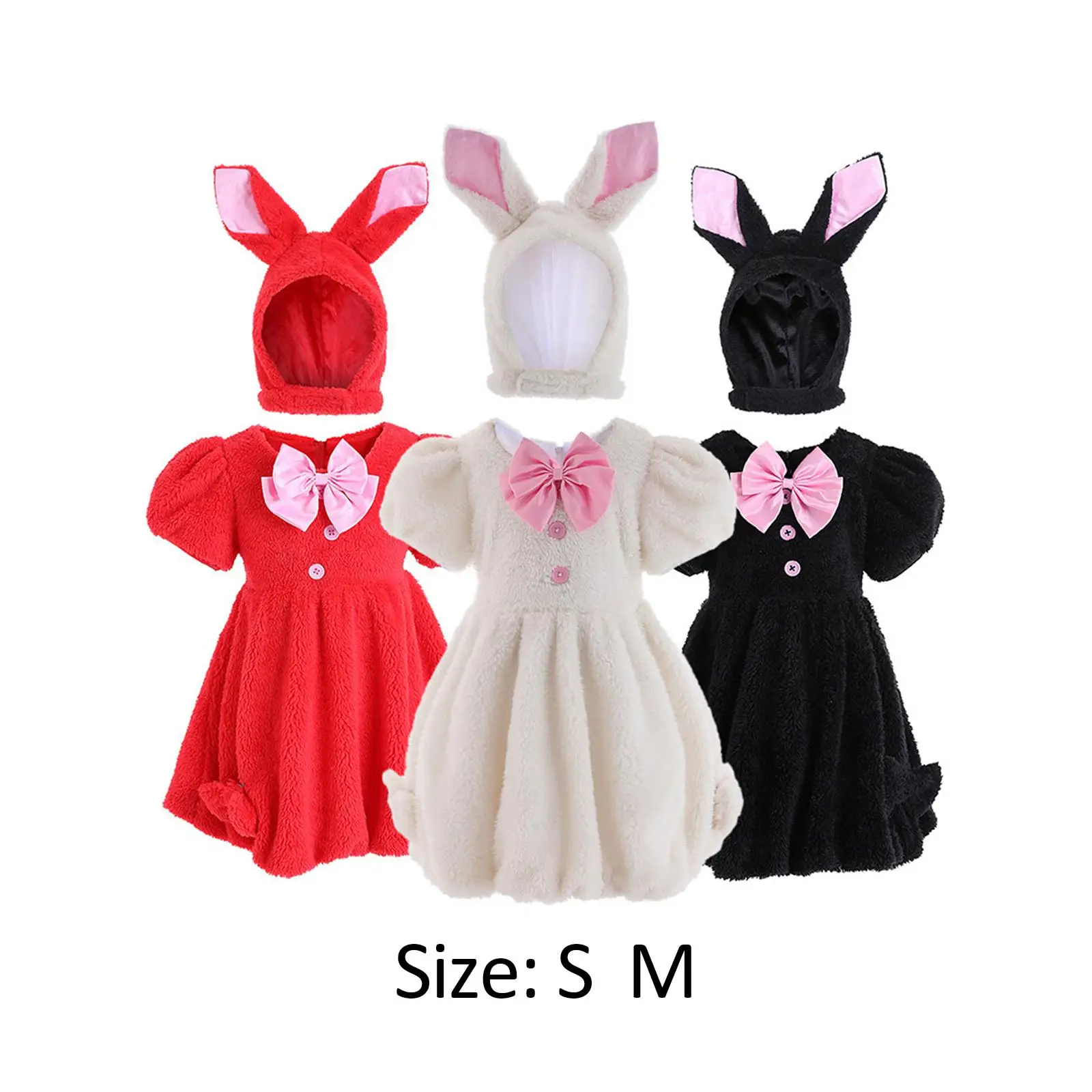 Girls Dress and Hat, Adorable Easter Bunny Costume Accessories for Party Gift