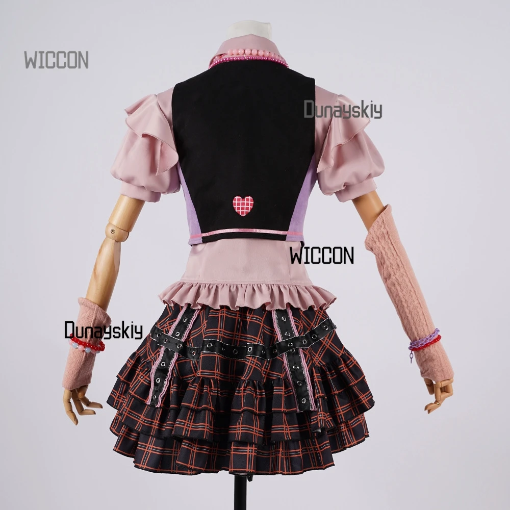 زي إنفينيتي نيكي اوپن وورلد التنكري للعبة - باربي فستان القلب الوردي شعر مستعار على طراز الرسوم المتحركة جاهز للهالوين