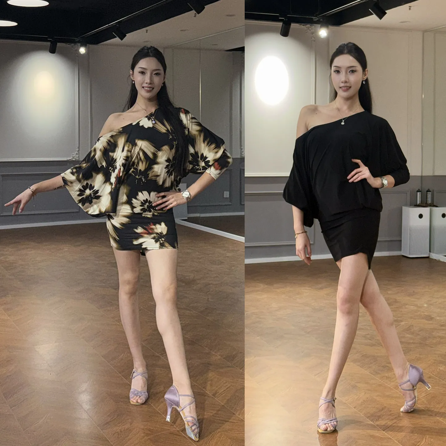 

Свободное облегающее платье для латинских танцев с длинными рукавами и наклонными плечами, новое осенне-зимнее платье для соревнований самбы, румбы, чачи