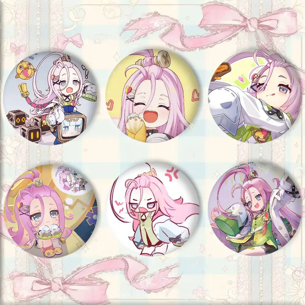 Game Genshin Impact Anime Aino Badge Round Art Brooch Clothes Backpack Accessories Lapelnd Laserh