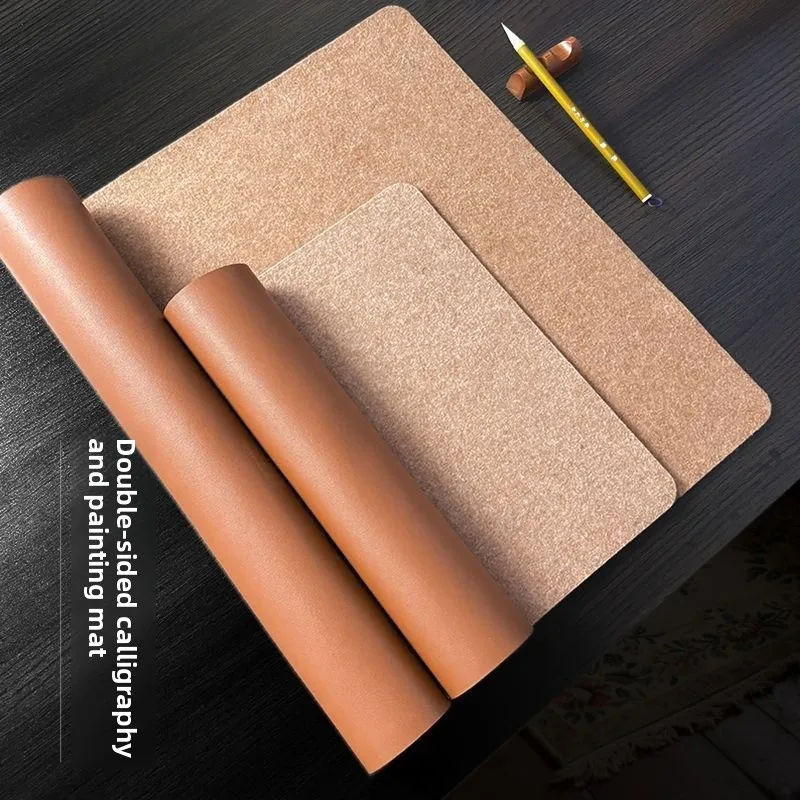 Double‑Sided Thickened Calligraphy Felt Pad Leather Surface Chinese Painting Writing Wool Felt Mat For Brush Calligraphy Drawing