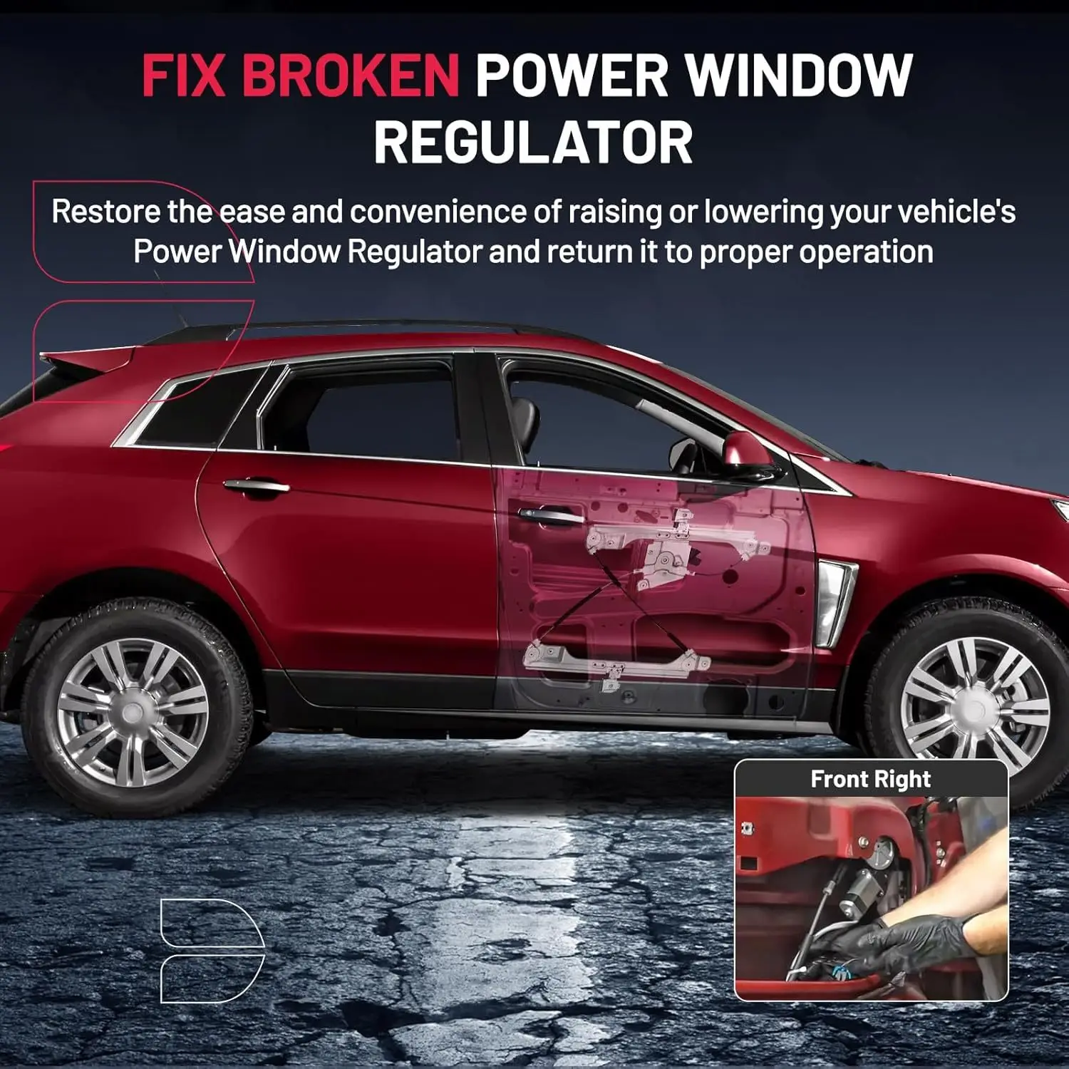 751-967 منظم نوافذ الطاقة مع المحرك الأمامي الأيمن لـ 2010 2011 2012 2013 2014 2015 كاديلاك SRX, 2011 Saab 9-4X #6