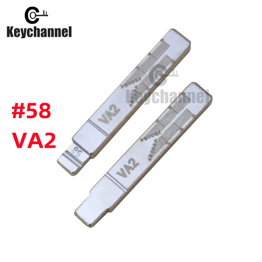 5PCS Lishi VA2  #58 Engraved Line Key Blade Scale Shearing Teeth Cutting Key Blank Clipper Key Blade For peugeot 307 408 Citroen