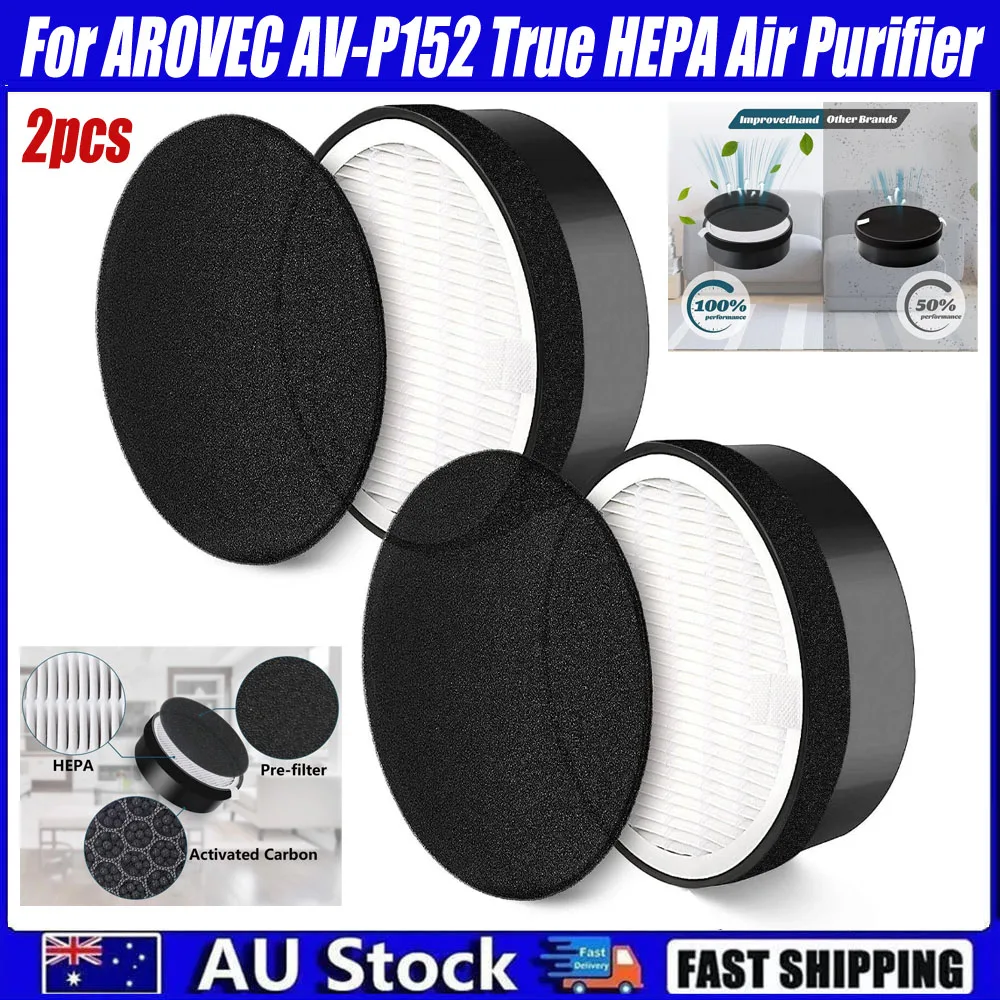 Arovec Av-P152 Filter Sensitive 3-In-1 Filter Set Hepa Air Purifier Filter Carbon For Home Office Air Purifiers