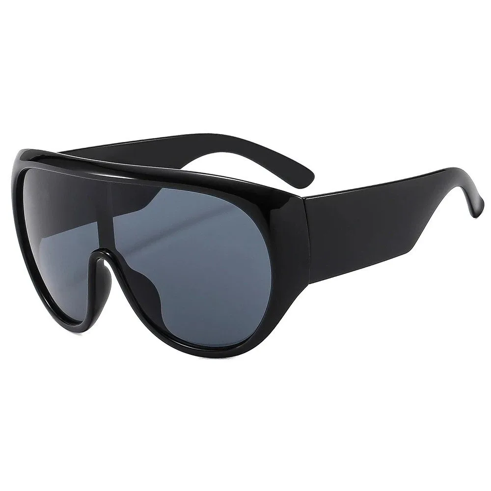 New Oversized Big Frame Sunglasses Tea Color Punk Style Square Sunglasses UV400 Protection Vintage Driving Shades Trendy Wear