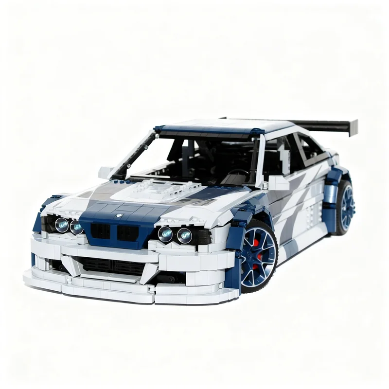 5178pcs MOC BMWS M3 E46 GTR Most Wanted - RC Technical Model Building Blocks Brick DIY Education Display Assemble Birthday 3D
