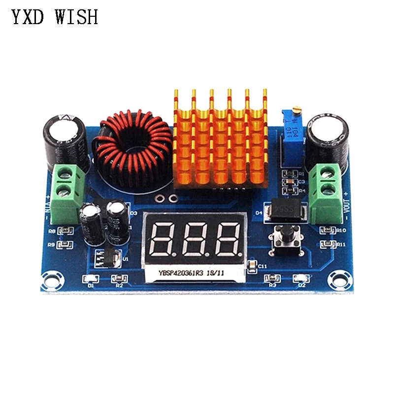 XH-M411 Boost Converter Module Voltage Regulator DC 3V-35V to DC 5V-45V Adjustable Step-Up Converter Voltmeter Digital Display