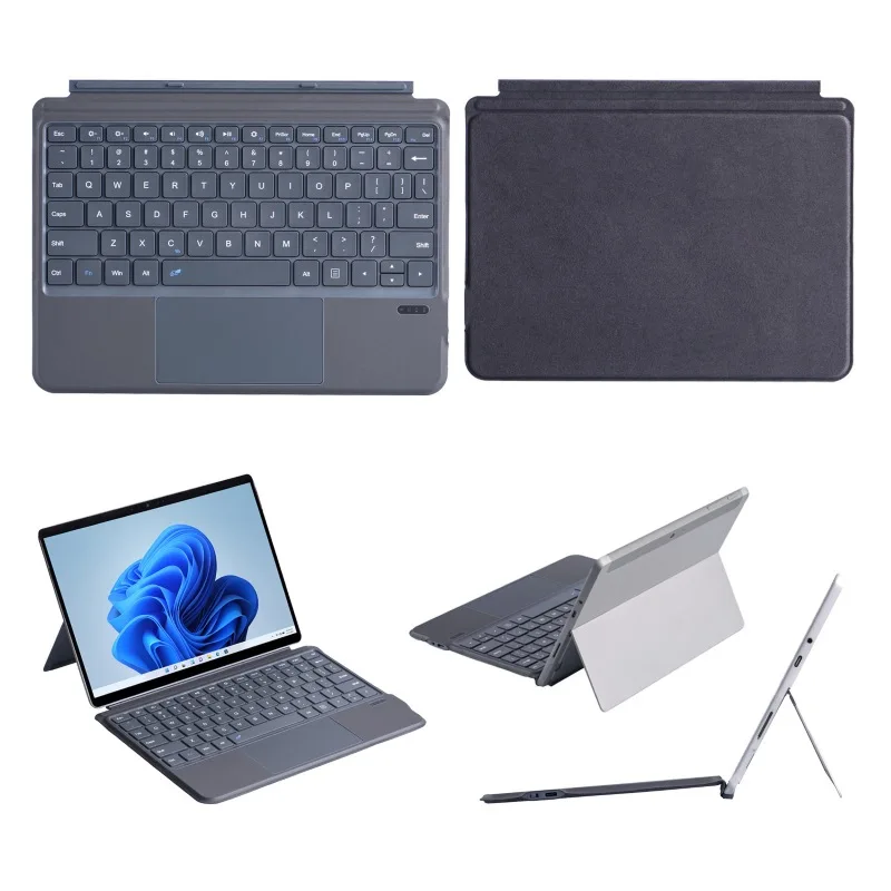 Wireless Slim Bluetooth Keyboard Leather Case with Magnetic Suction for Microsoft Surface Go 2 3/Surface Pro3 4 5 6 7