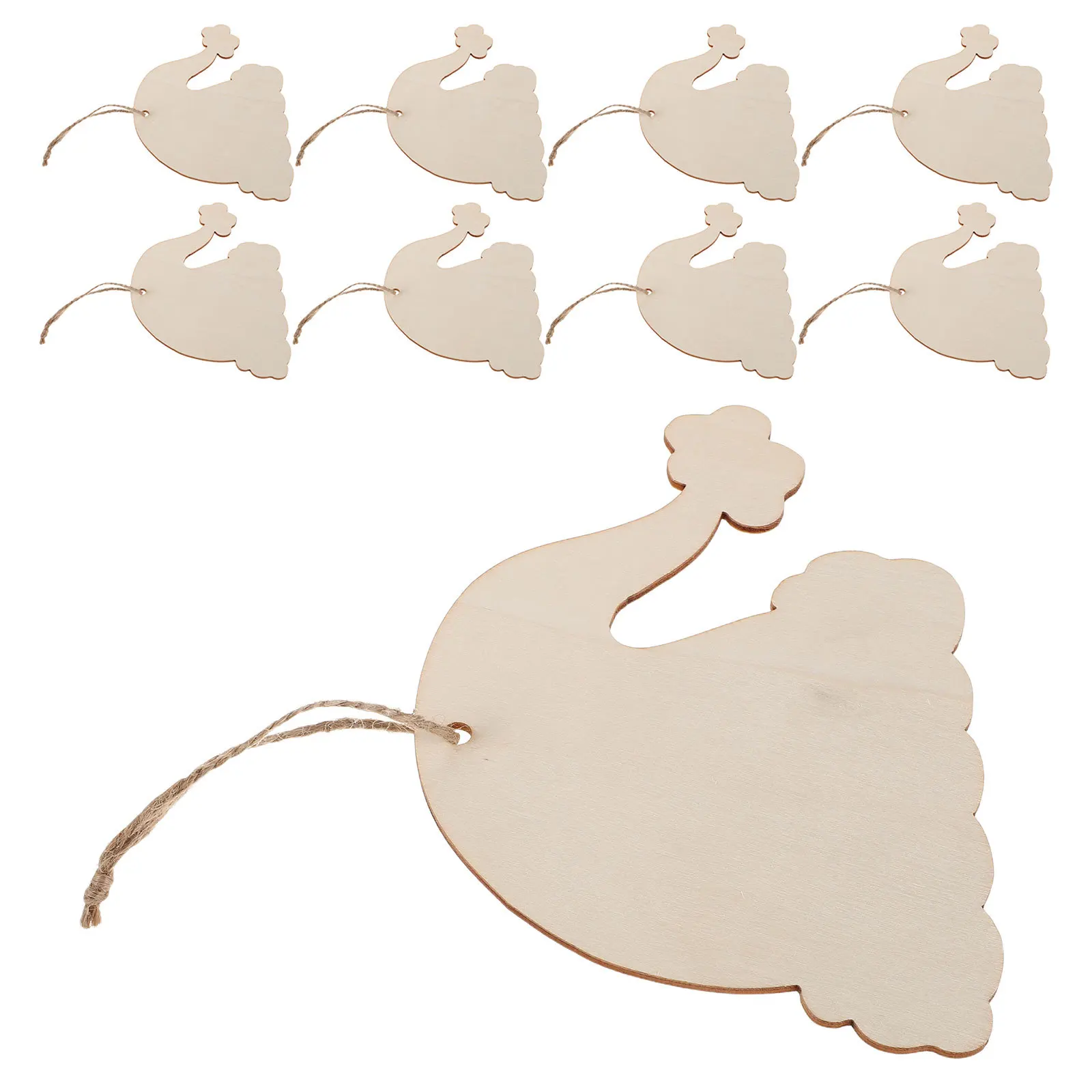 

20Pcs Santa Hat Unfinished Wood Ornaments Blank Christmas Tree Hanging Cutouts DIY Paintable Rustic Holiday Decor