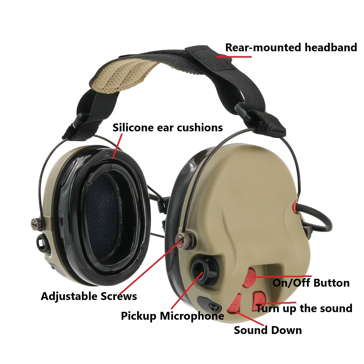 TS TAC-SKY H300B HeadsetOutdoor Hunting Shooting Electronic Hearing ProtectionSilicone Ear MuffsTactical Headset