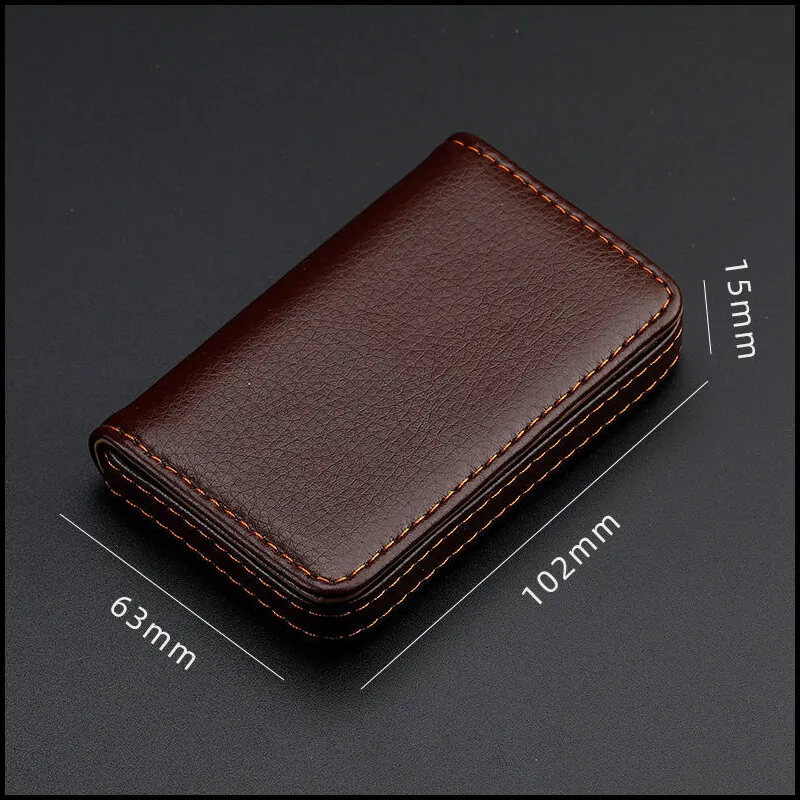 Formal Business Card Case ID Pouch PU Leather Card Box Man Credit Card Holder Black Brown Coffee Magnet Hasp Name Tag Card Bag