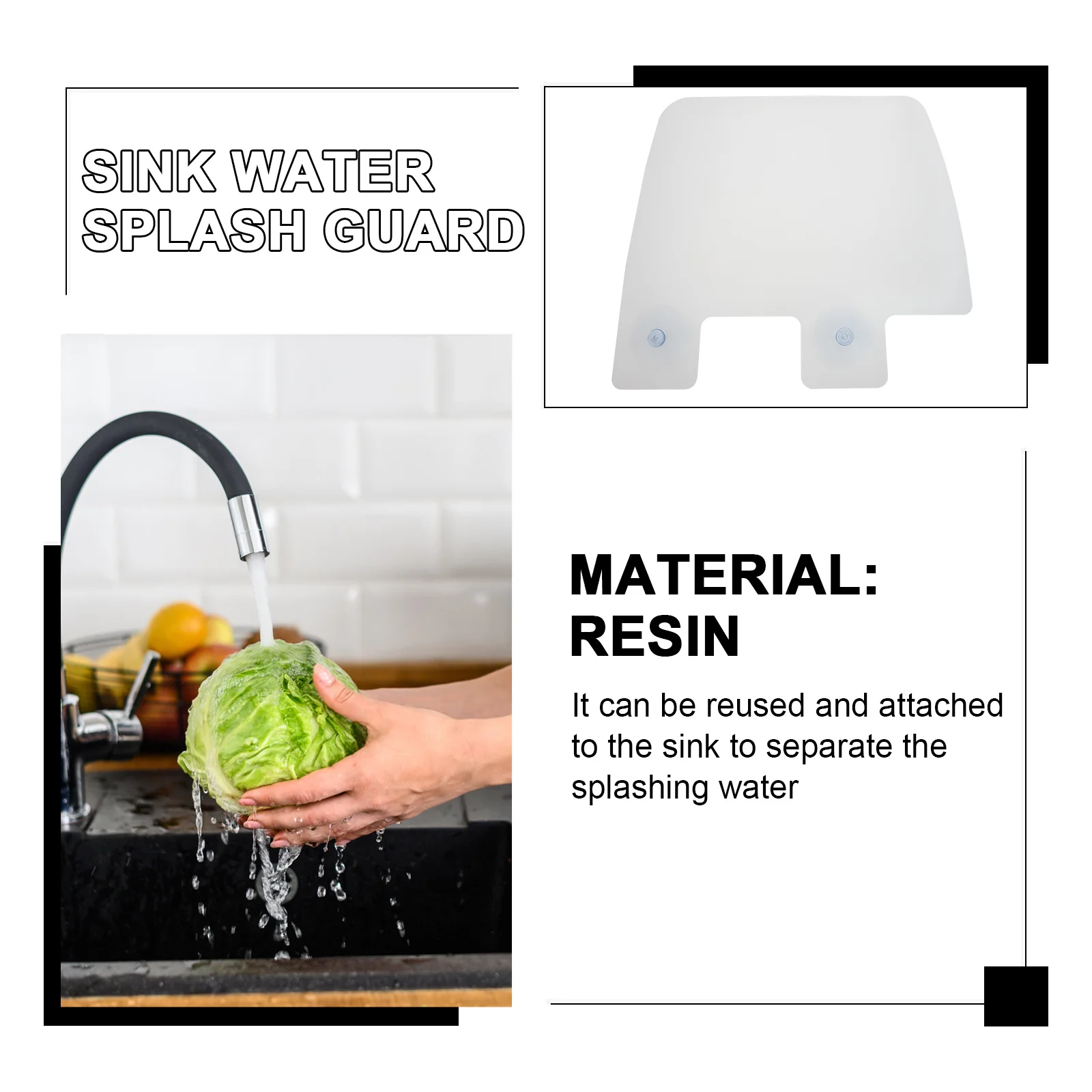 

6Pcs Sink Splash Guard Transparent Resin Oil Splatter Screen Protector for Kitchen Gas Stove Water Shield