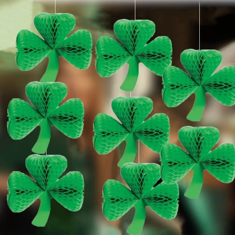 5 قطعة ثلاثية الأبعاد البرسيم العسل معلقة قلادة ورقة اليدوية العسل معلقة حلية الأخضر زينة عيد القديس باتريك