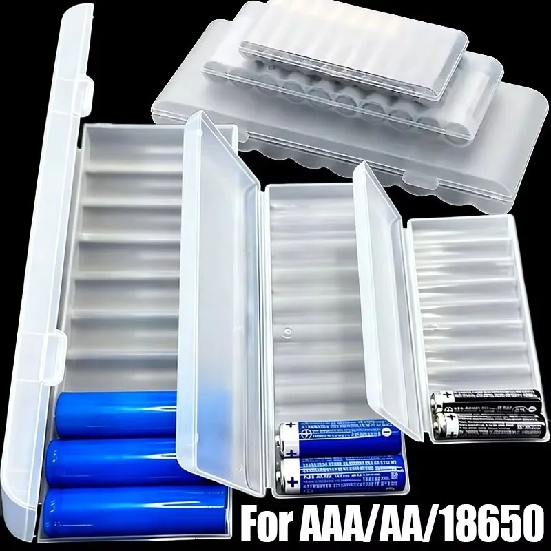 10 Slots Battery Storage Box For Household Battery Organization Hard Plastic Transparent Cover For Electronic Accessory Storage