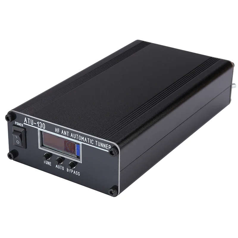 Novo montado ATU-130 Plus ATU-130 + 1.8-50MHz 200W Sintonizador de antena automático Display OLED Meatl Case Atualização de ATU-100