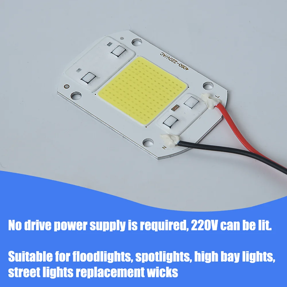 LED Light Board 220V High-brightness Lamp Beads Free Drive Flood Light Street Light High Bay Light Source 50w Integrated Chip