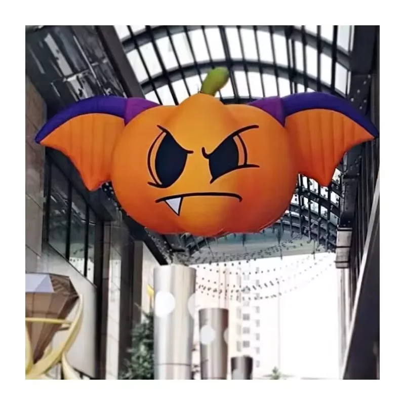 Bat Large Hanging Orange Giant Inflatables  Pumpkin Bat For Outdoor Halloween Decoration Party Event Advertising