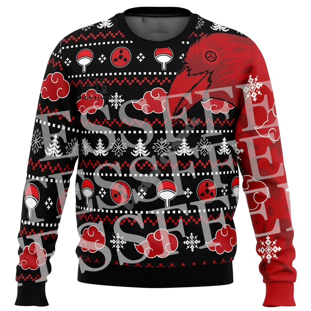 Santa Claus Cartoon Anime Weihnachten Gestrickte Hässliche Pullover Vintage Winter Hip Hop Pullover Lange Ärmel 3DPrint Casual Harajuku X1