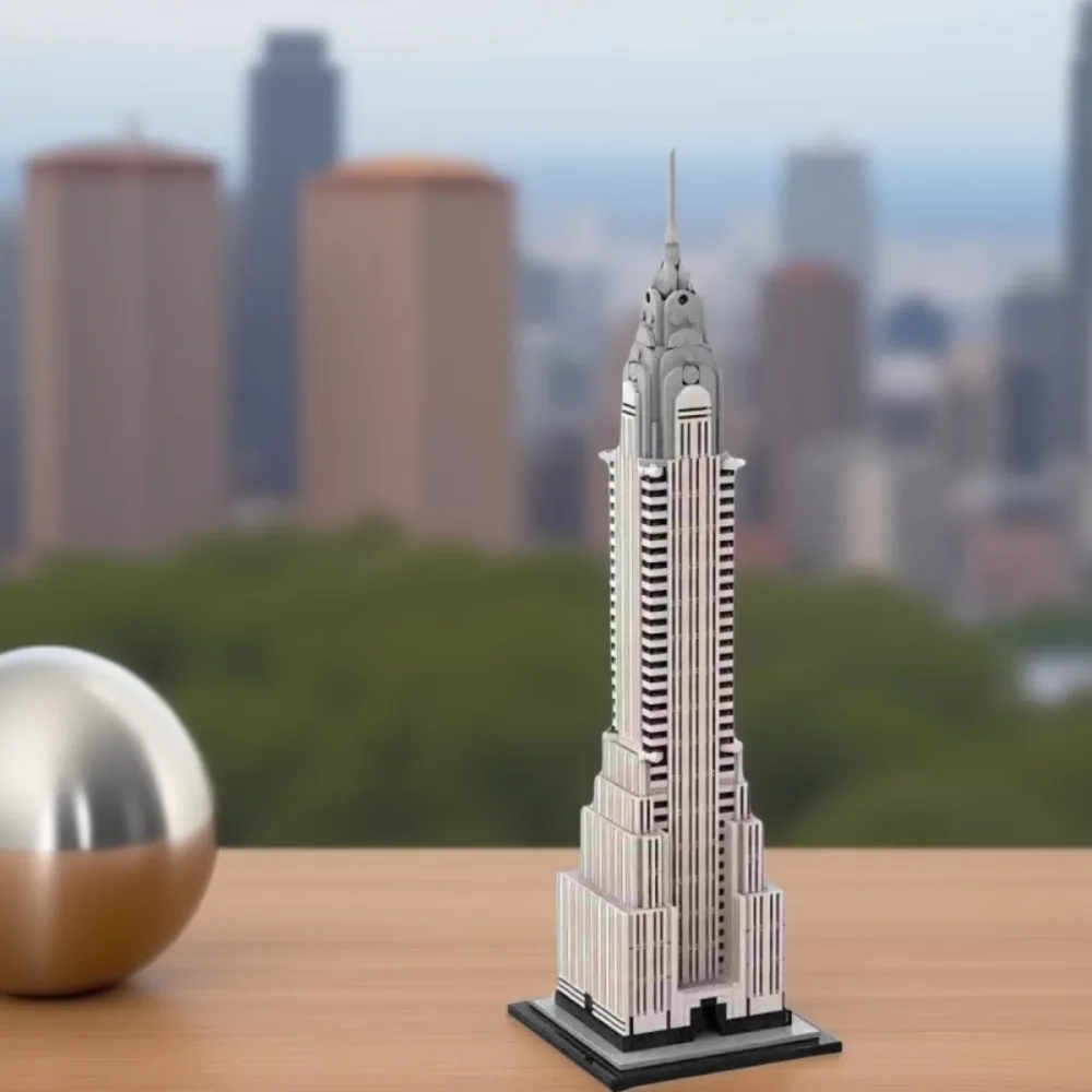 1201 قطعة MOC مدينة عرض الشارع كرايسلر بناء 1:800 مقياس العمارة نموذج اللبنات جمع لعبة هدية للبنين طفل