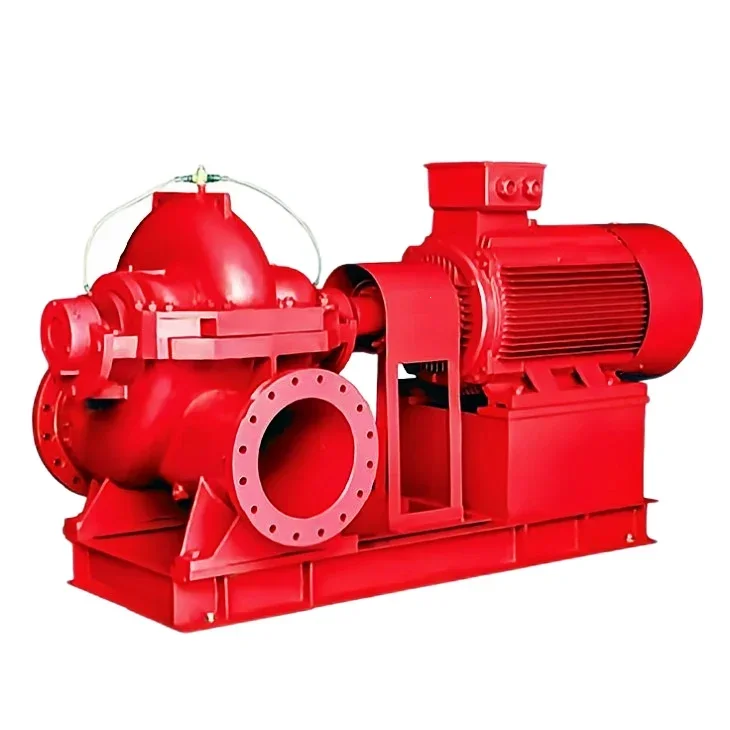 Sistem Perlindungan Kebakaran Aliran Tinggi Pompa Pemadam Kebakaran Sentrifugal Hisap Ganda Sirkulasi Air Casing Terpisah Horizontal