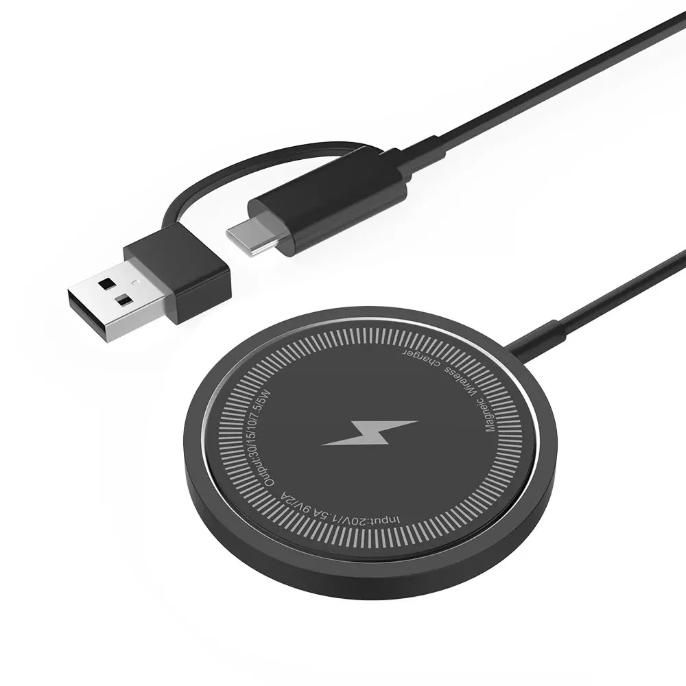 Wireless Charger 15W,Compact and Convenient,Black For IPhone 15/14/13/12/11/Pro/Max/SE 2020/XS/XR/X/8 Plus