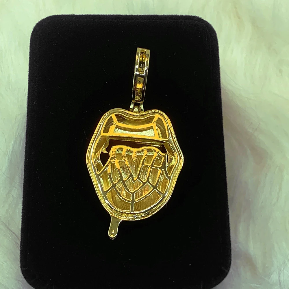 

Модное кубинское ожерелье на заказ, роскошный изысканный кулон с инкрустацией бриллиантами, 18-каратное золото, украшение уличной культуры в стиле хип-хоп