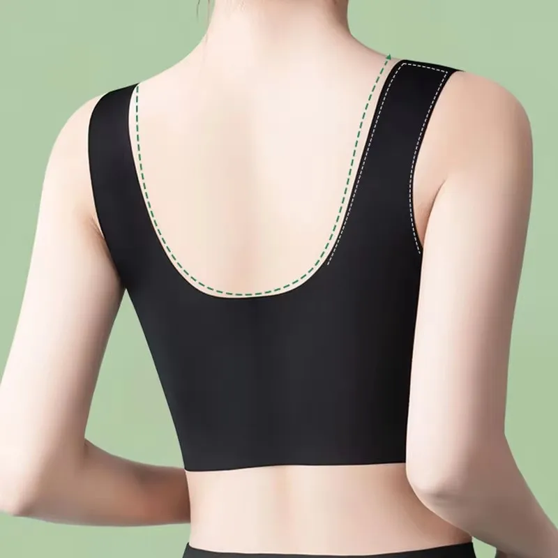 Women Lace Sport Bras Seamless Plus Size Bra Bralette Backless Lady Brassiere Vest Female Gathers Shock-Proof Wireless Top L-3XL