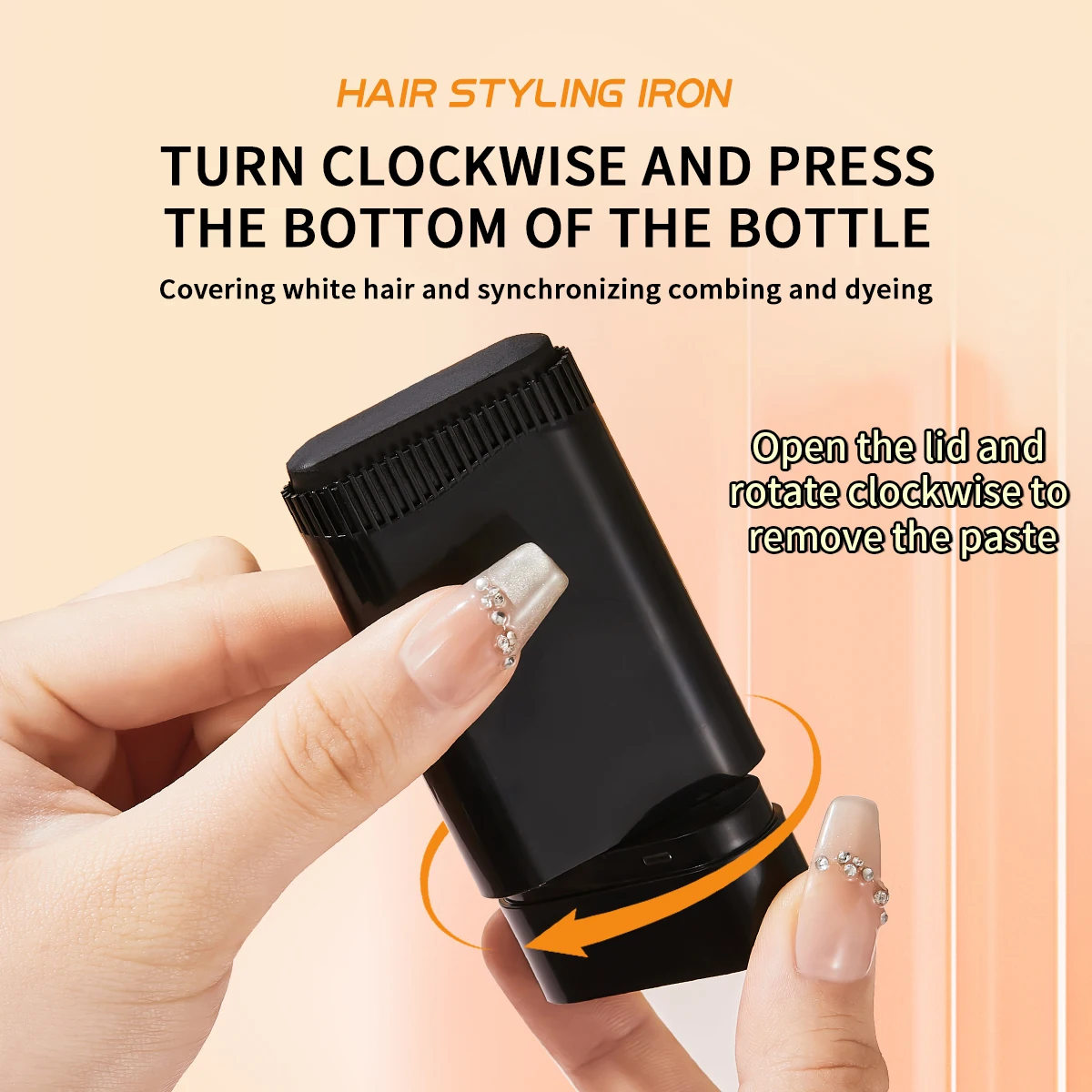 Ocheal 3-цветная палочка для волос с быстрым ретушинием, цветная палочка для бороды, портативная временная ручка для волос с быстрым покрытием, расческа для мгновенной краски