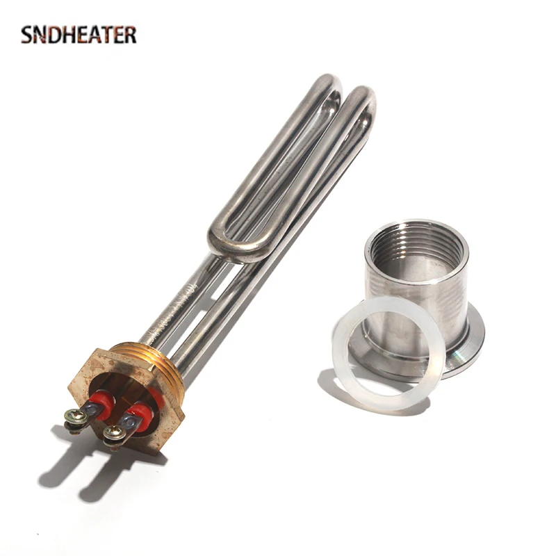 SNDHEATER AC110V/20V/380V 304SS Tubular Electrical Heater Element DN25/32mm Induction Resistance Burning Pipe 1000W 2000W 3000W