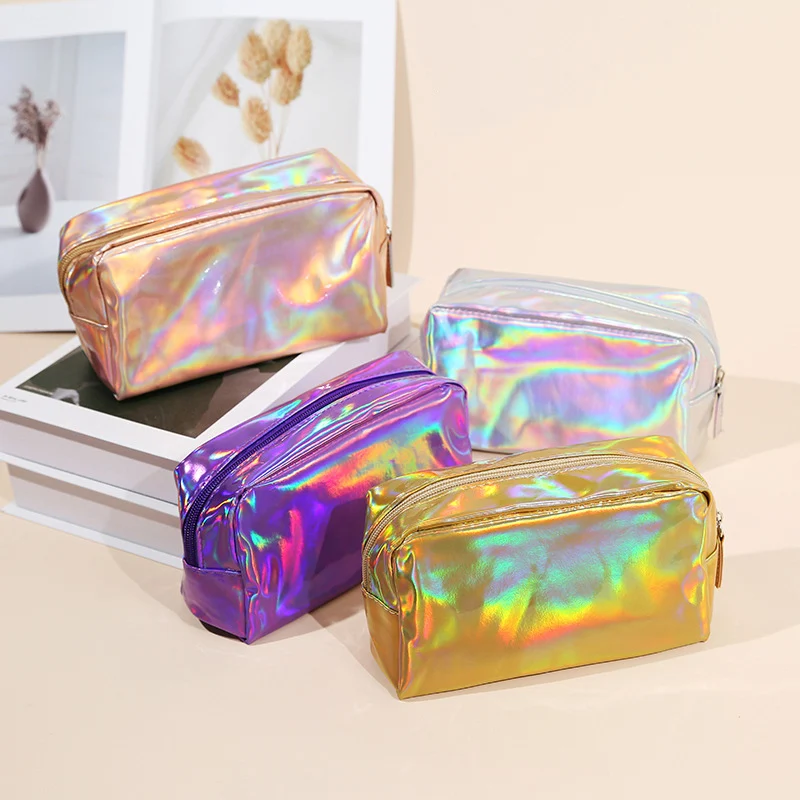 Women\'s Waterproof PVC Laser Cosmetic Storage Bags Women Fashion Make Up Bag Pouch Wash Toiletry Bag Travel Organizer Case