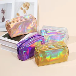 Women's Waterproof PVC Laser Cosmetic Storage Bags Women Fashion Make Up Bag Pouch Wash Toiletry Bag Travel Organizer Case