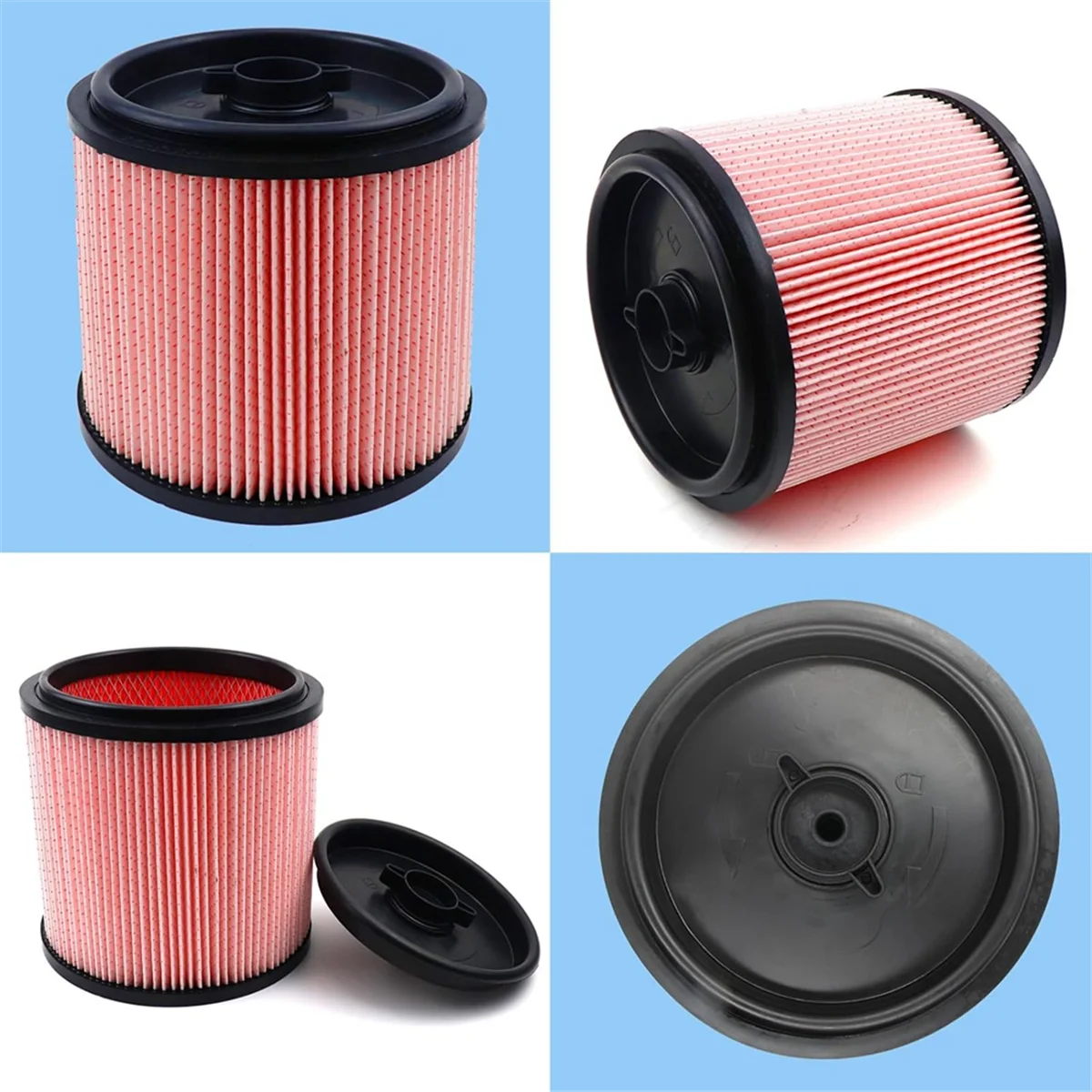 2pcs HEPA Filter for Vacmaster Fine Dust Cartridge Filter & Retainer 5 to 20 Gallon Wet/Dry Vacs, VCFF