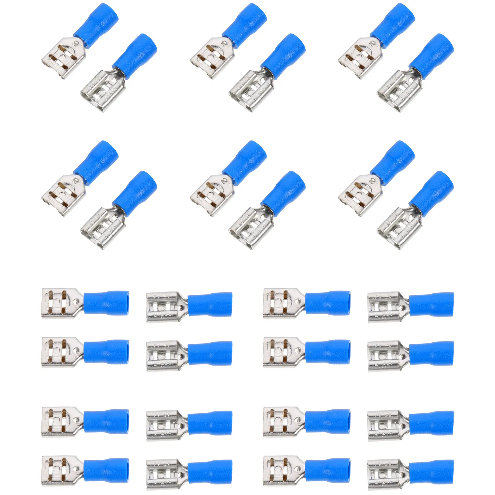 100Pcs Crimp Terminal Cold Press Wire Connector High Durability Tin-Plated Spade Quick Disconnect Electrical Insulated Wire