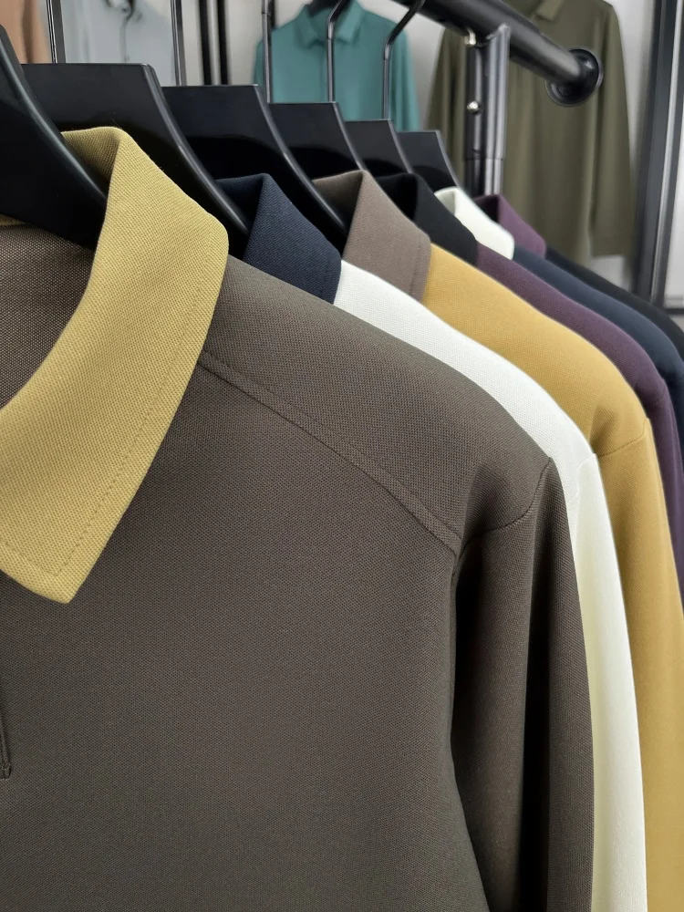 Hochwertiges Luxus-Langarm-Poloshirt für Herren, Frühling-Herbst, neuer Trend, Markenprodukt mit niedlicher Hundestickerei, koreanisches Casual-T-Shirt mit Reverskragen. – Detail 22