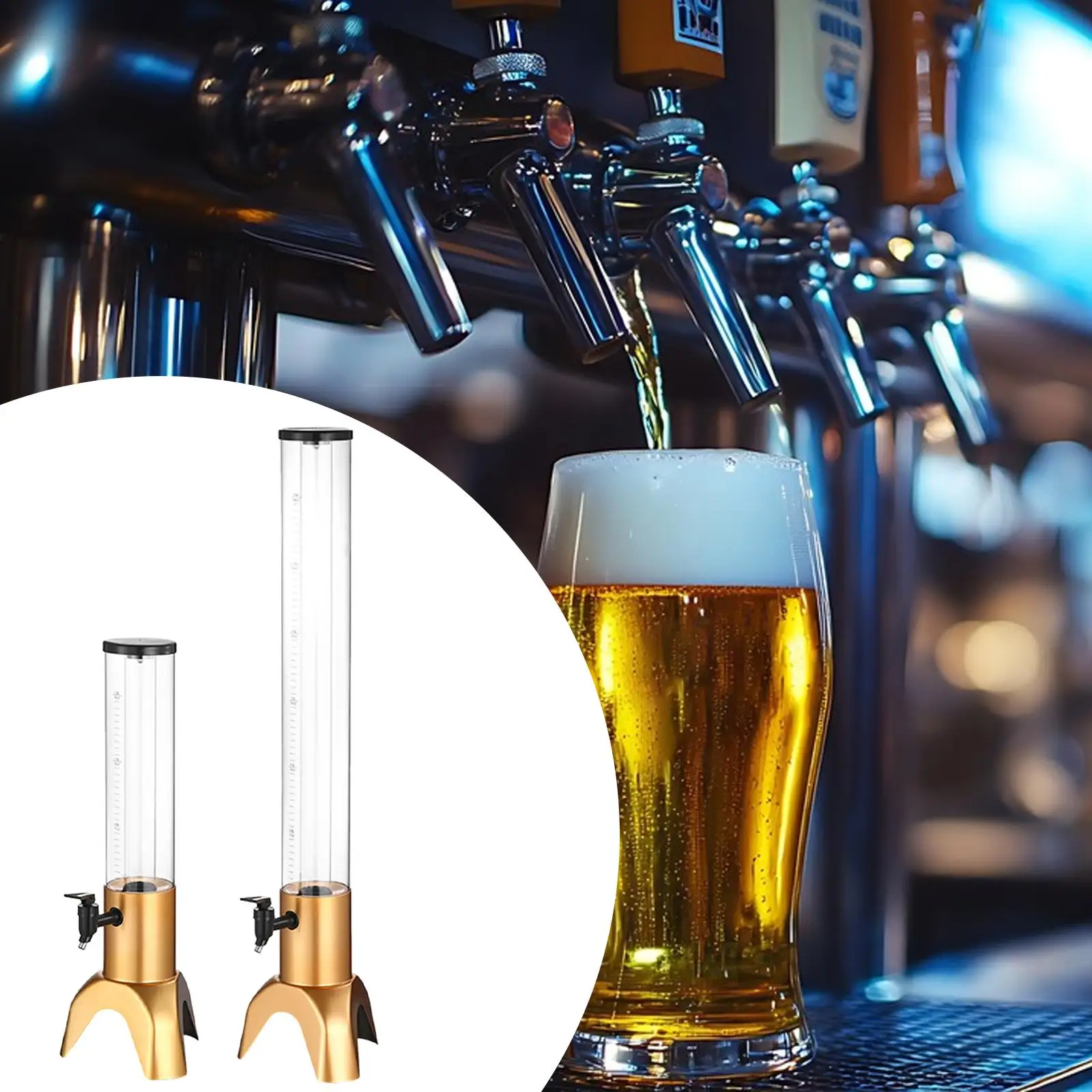 

Beer Dispenser Keep Fresh and Cold Tabletop Standing for Home Event