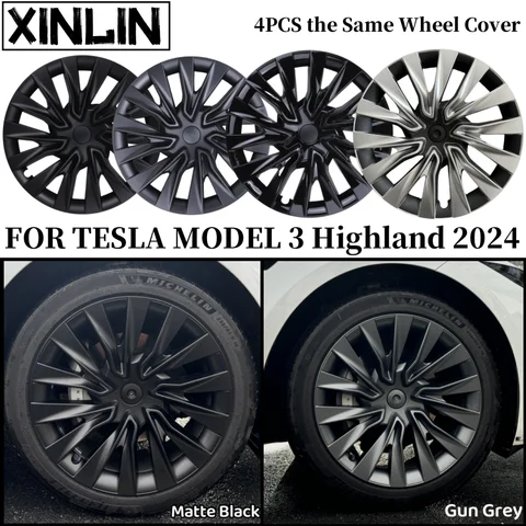 18-Inch Wheel Cover 4PCS For Tesla Model 3 Highland Performance Hub Caps Replacement Wheel Cap Full Rim Cover Accessories 2024