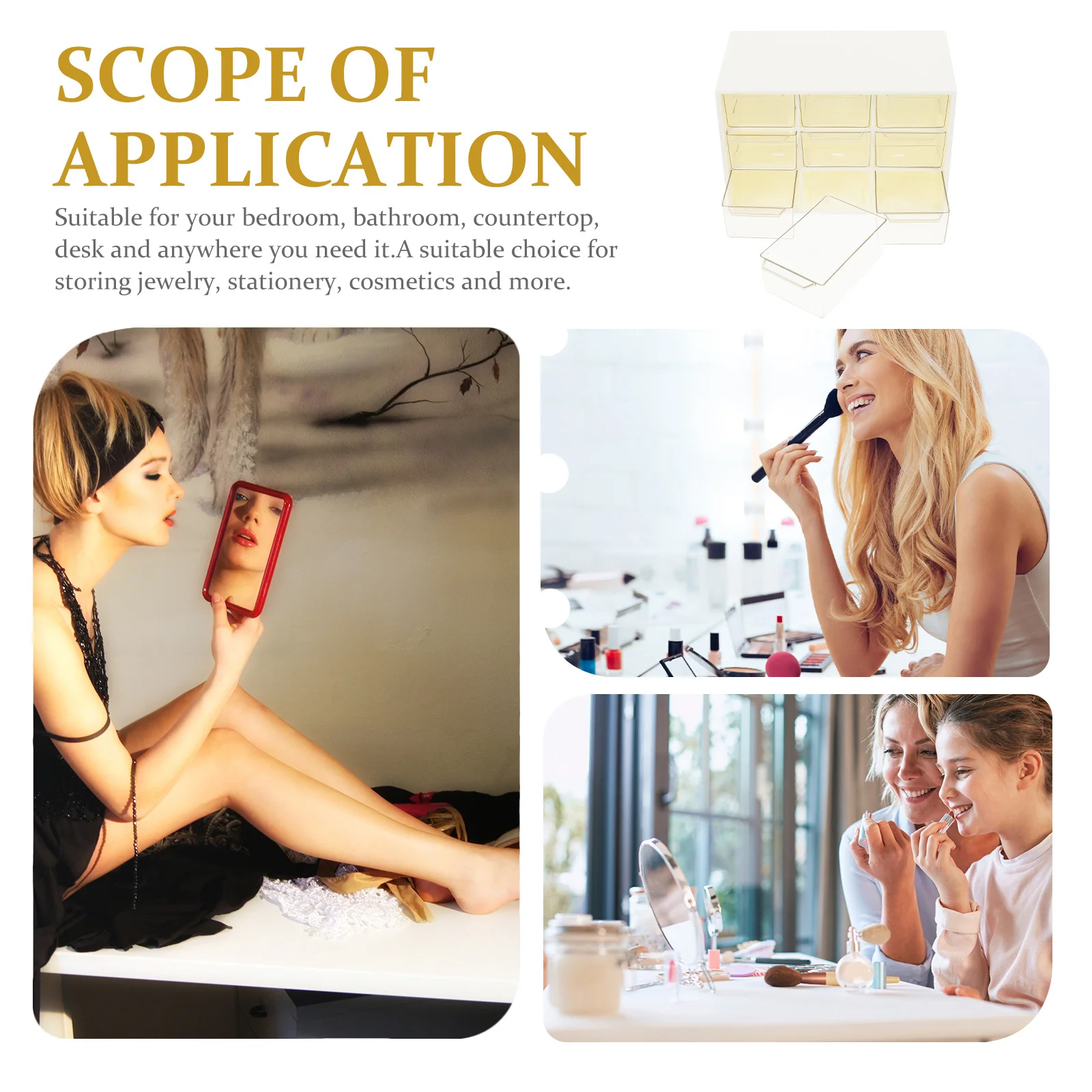 

Drawer Style Storage Box Large Capacity Waterproof Organizer Desktop Holder For Home Bathroom Office Use