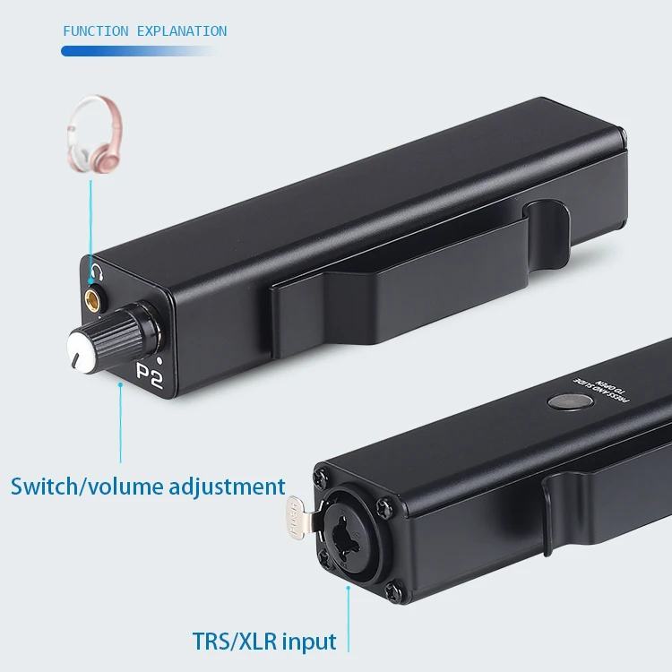 P2 Mini Portable Headphone Amplifier XLR To 3.5MM Audio Interface Headphone Amplifier Amp Used In Stage Performance Studio view 4