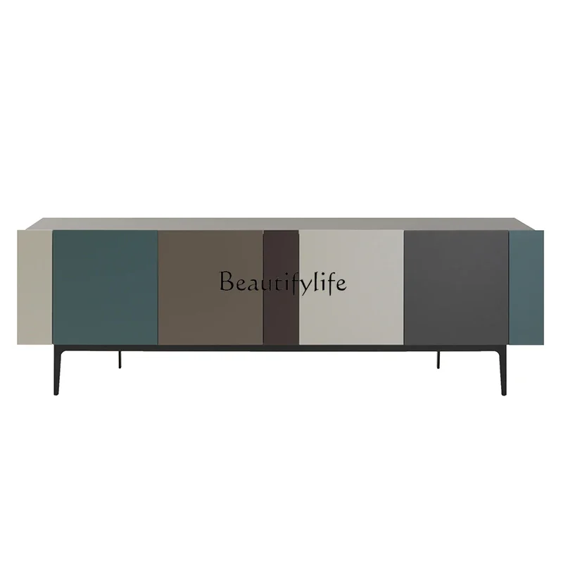 

FG10Italian minimalist contrasting color dining side cabinet living room storage wall storage cabinet
