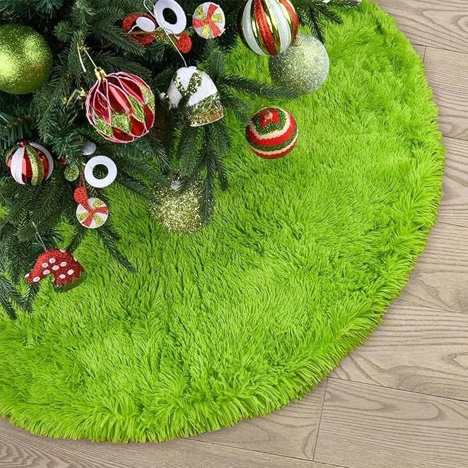 

Christmas Tree Skirt 90CM Plush Tree Skirt Christmas Tree Apron Family Hotel Mall Christmas Atmosphere Venue Decoration Mat